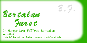 bertalan furst business card